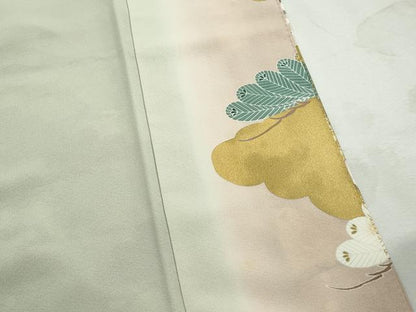 平和屋着物■豪華色留袖　駒刺繍　枝松花文　暈し染め　金彩　正絹　逸品　DABJ5046qa