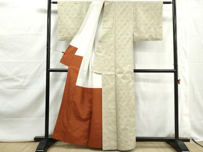 平和屋着物■上質な紬　亀甲文　正絹　逸品　DABJ5047qa