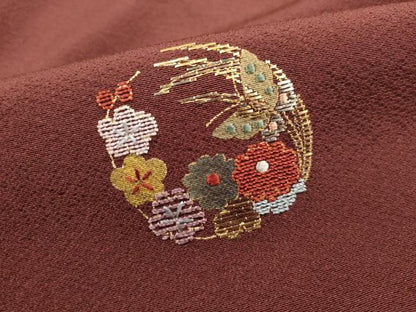 平和屋着物■訪問着　竹屋町刺繍　総刺繍　花蝶丸文　金糸　正絹　逸品　DABJ5050qa