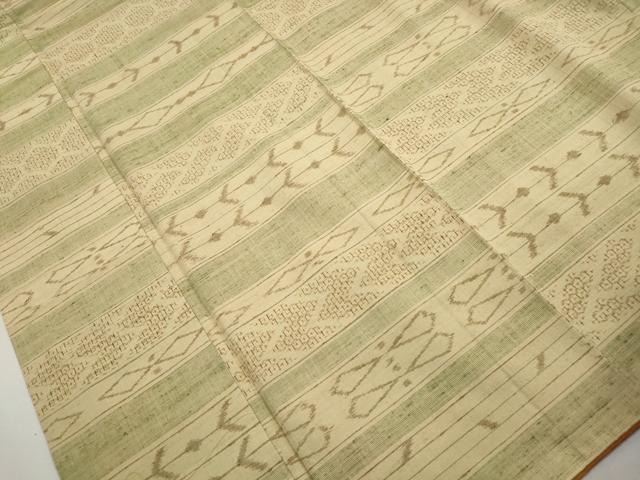 平和屋着物■上質な紬　横段幾何学文　正絹　逸品　DABJ5051qa
