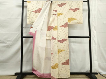 平和屋着物■上質な小紋　幾何学文　鹿の子　正絹　逸品　DABJ5053qa