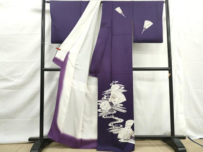 平和屋着物■訪問着　扇面風景花文　正絹　逸品　DABJ5054qa