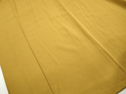 平和屋着物■上質な色無地　黄土色　正絹　逸品　DABJ5055qa