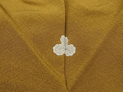 平和屋着物■上質な色無地　黄土色　正絹　逸品　DABJ5055qa