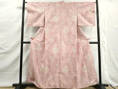 平和屋着物■上質な紬　花鳥文　正絹　逸品　DABJ5058qa