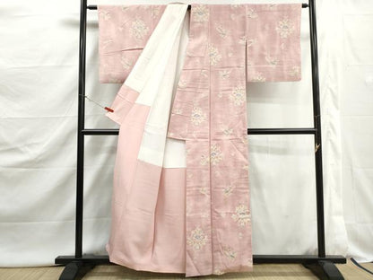 平和屋着物■上質な紬　花鳥文　正絹　逸品　DABJ5058qa