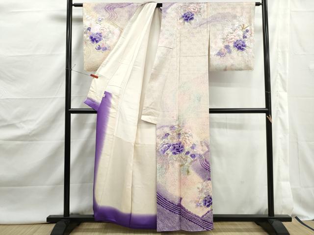 平和屋着物■訪問着　駒刺繍　絞り　花鼓文　暈し染め　金銀糸　正絹　逸品　DABJ5060qa