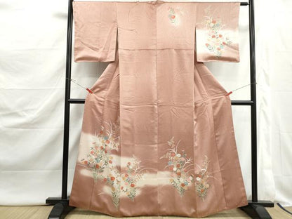 平和屋着物■訪問着　刺繍　草花文　暈し染め　金彩　正絹　逸品　DABJ5063qa