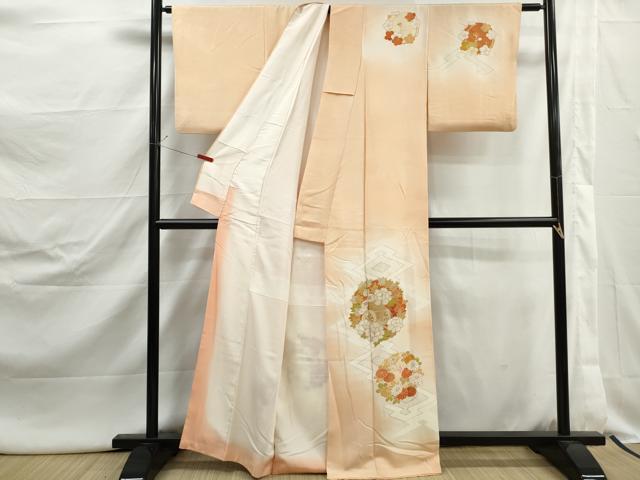 平和屋着物■訪問着　松皮菱花車文　暈し染め　金彩　正絹　逸品　DABJ5071qa