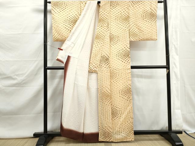 平和屋着物■上質な小紋　総絞り　鹿の子文　正絹　逸品　DABJ5076qa