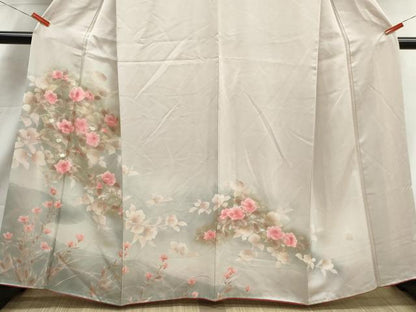 平和屋着物■訪問着　刺繍　枝椿文　暈し染め　銀彩　正絹　逸品　DABJ5078qa