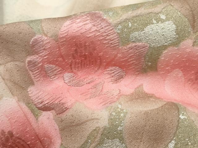 平和屋着物■訪問着　刺繍　枝椿文　暈し染め　銀彩　正絹　逸品　DABJ5078qa