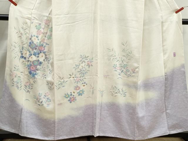 平和屋着物■東京友禅　田中種水　訪問着　草花文　金彩　正絹　逸品　DABJ5080qa