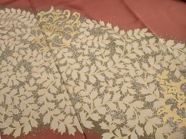 平和屋着物■訪問着　花唐草文　暈し染め　金彩　正絹　逸品　DABJ5081qa