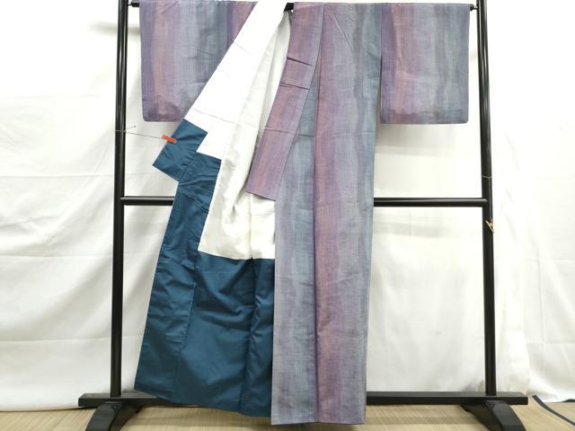 平和屋着物■上質な紬　霞間道　暈し染め　正絹　逸品　DABJ5082qa