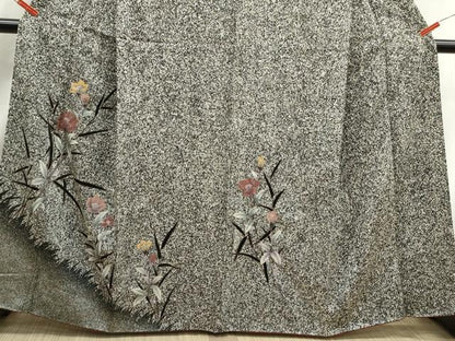 平和屋着物■訪問着　枝花文　たたき染め　金彩　正絹　逸品　DABJ5084qa