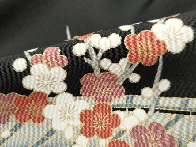 平和屋着物■豪華黒留袖　駒刺繍　風景花鳥文　松竹梅　金彩　正絹　逸品　DABJ5092qa