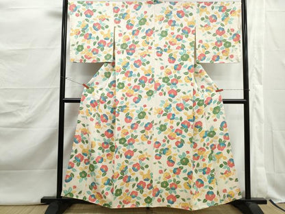 平和屋着物■上質な小紋　椿尽くし文　正絹　逸品　DABJ5097qa