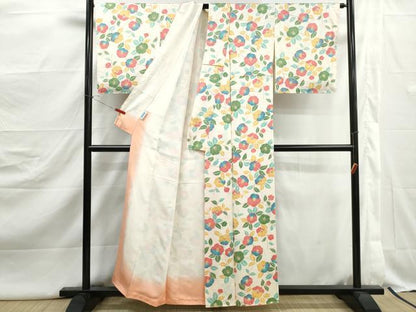 平和屋着物■上質な小紋　椿尽くし文　正絹　逸品　DABJ5097qa