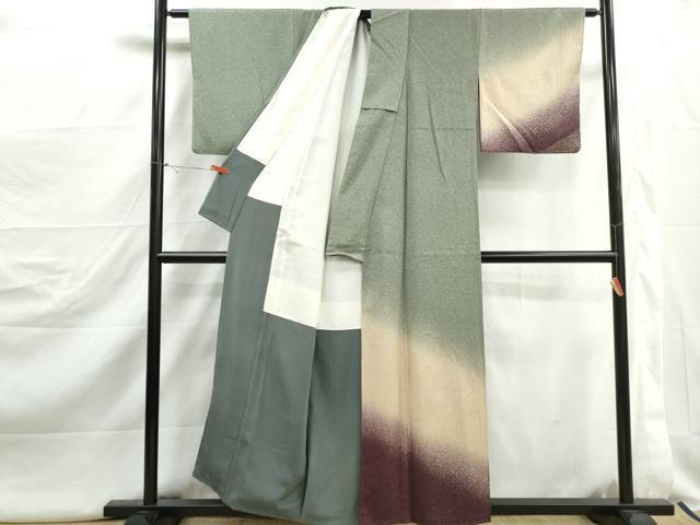 平和屋着物■訪問着　霞文　暈し染め　金銀彩　正絹　逸品　DABJ5098qa