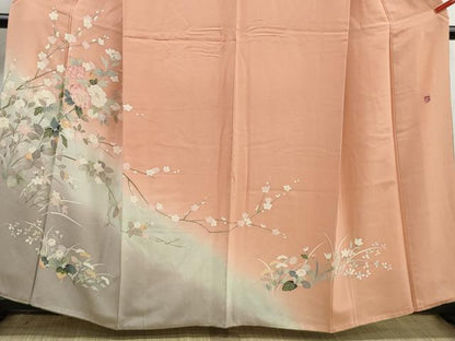 平和屋着物■訪問着　友禅　作家物　枝花文　牡丹　暈し染め　正絹　逸品　DABJ5101qa