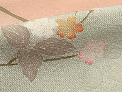 平和屋着物■訪問着　友禅　作家物　枝花文　牡丹　暈し染め　正絹　逸品　DABJ5101qa