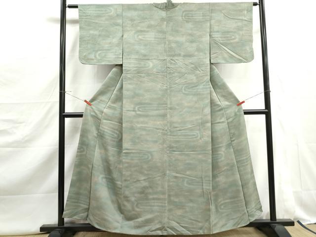 平和屋着物■上質な小紋　霞流水文　暈し染め　正絹　逸品　DABJ5103qa