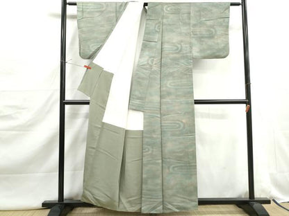 平和屋着物■上質な小紋　霞流水文　暈し染め　正絹　逸品　DABJ5103qa