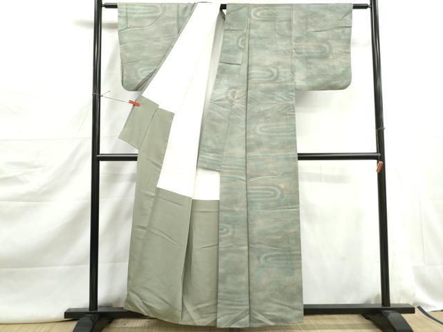平和屋着物■上質な小紋　霞流水文　暈し染め　正絹　逸品　DABJ5103qa