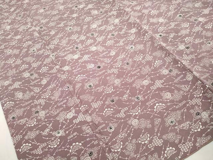 平和屋着物■上質な小紋　型染め　扇面花松文　正絹　逸品　DABJ5109qa