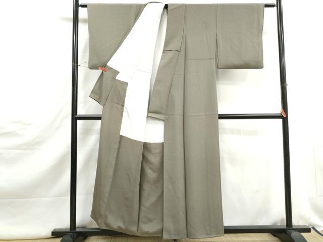 平和屋着物■江戸小紋　万筋　青白橡色×潤色　正絹　逸品　DABJ5111qa