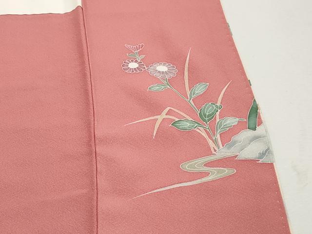 平和屋着物■訪問着　流水花鳥文　暈し染め　金彩　正絹　逸品　DABJ5112qa