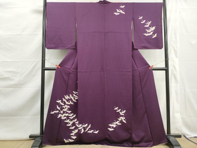 平和屋着物■訪問着　群鶴文　正絹　逸品　DABJ5115qa