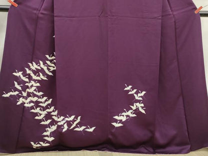 平和屋着物■訪問着　群鶴文　正絹　逸品　DABJ5115qa
