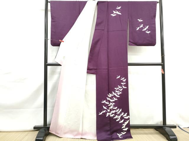 平和屋着物■訪問着　群鶴文　正絹　逸品　DABJ5115qa