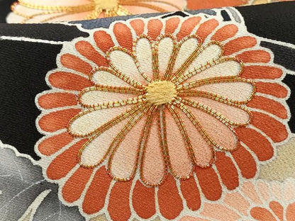 平和屋着物■豪華黒留袖　駒刺繍　飾花文　金銀彩　正絹　逸品　DABJ5116qa