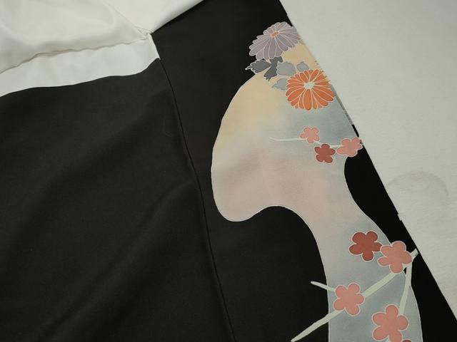 平和屋着物■豪華黒留袖　駒刺繍　飾花文　金銀彩　正絹　逸品　DABJ5116qa