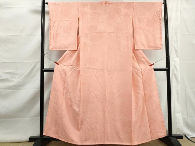 平和屋着物■上質な色無地　花鳥地紋　宍色　正絹　逸品　DABJ5119qa