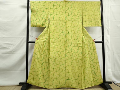 平和屋着物■上質な小紋　総絞り　分銅繋ぎ　正絹　逸品　DABJ5121qa