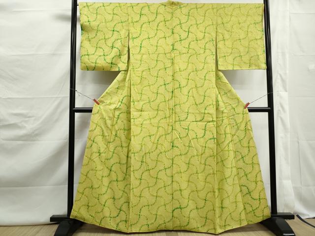 平和屋着物■上質な小紋　総絞り　分銅繋ぎ　正絹　逸品　DABJ5121qa