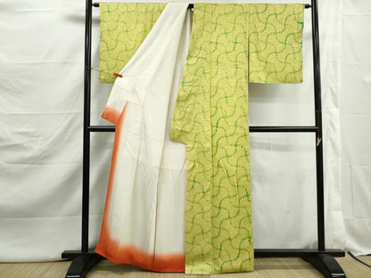 平和屋着物■上質な小紋　総絞り　分銅繋ぎ　正絹　逸品　DABJ5121qa