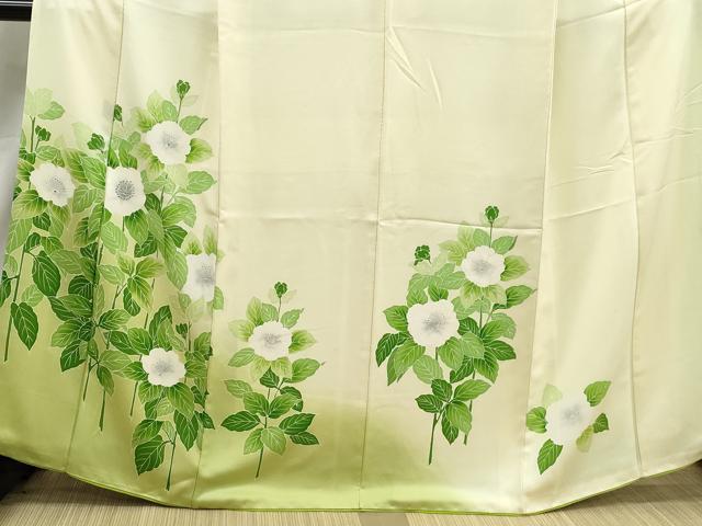 平和屋着物■訪問着　刺繍　草花文　暈し染め　銀糸　正絹　逸品　DABJ5122qa