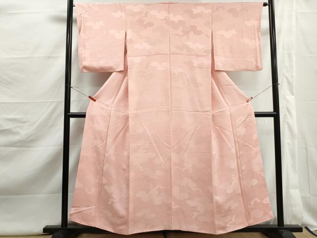 平和屋着物■上質な色無地　重ね雲地紋　虹色　正絹　逸品　DABJ5123qa