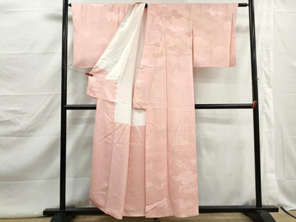 平和屋着物■上質な色無地　重ね雲地紋　虹色　正絹　逸品　DABJ5123qa