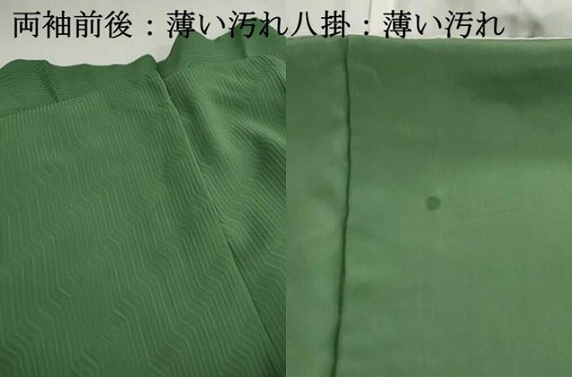 平和屋着物■無地絵羽訪問着　青海波地紋　老竹色　正絹　逸品　DABJ5125qa