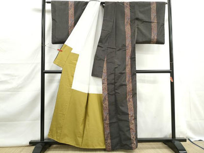 平和屋着物■本場大島紬　人物間道　ペイズリー柄　正絹　逸品　DABJ5129qa