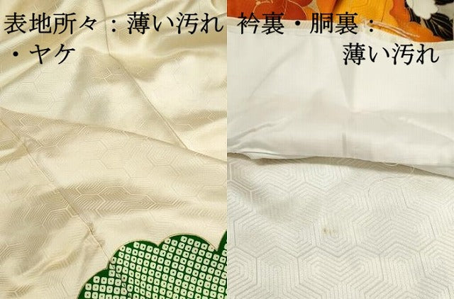 平和屋着物■豪華振袖　駒刺繍　花松文　金彩　正絹　逸品　DABJ5130qa