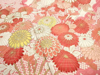 平和屋着物■豪華振袖　刺繍　雲取り花文　暈し染め　金彩　正絹　逸品　DABJ5140qa