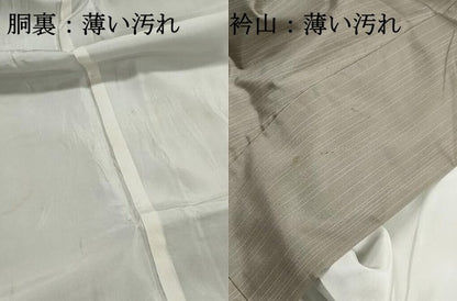 平和屋着物■本場縞大島紬　間道　正絹　逸品　DABJ5141qa
