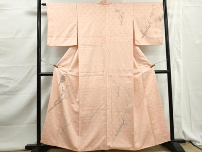 平和屋着物■訪問着　手描き　花鳥文　枝梅　正絹　逸品　DABJ5145qa